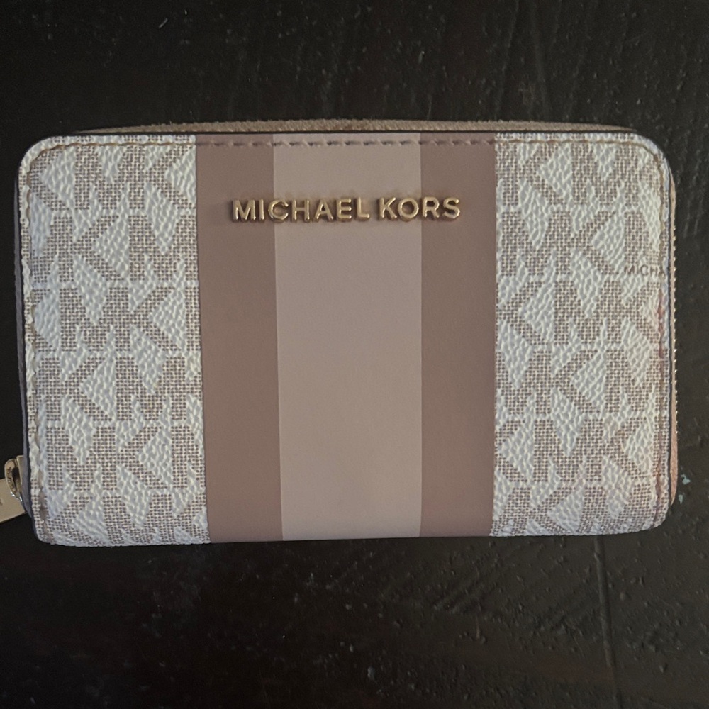 Michael Kors Blush and Cream Logo Wallet